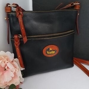 Dooney & Bourke Black Leather Crossbody Purse with Adjustable Strap